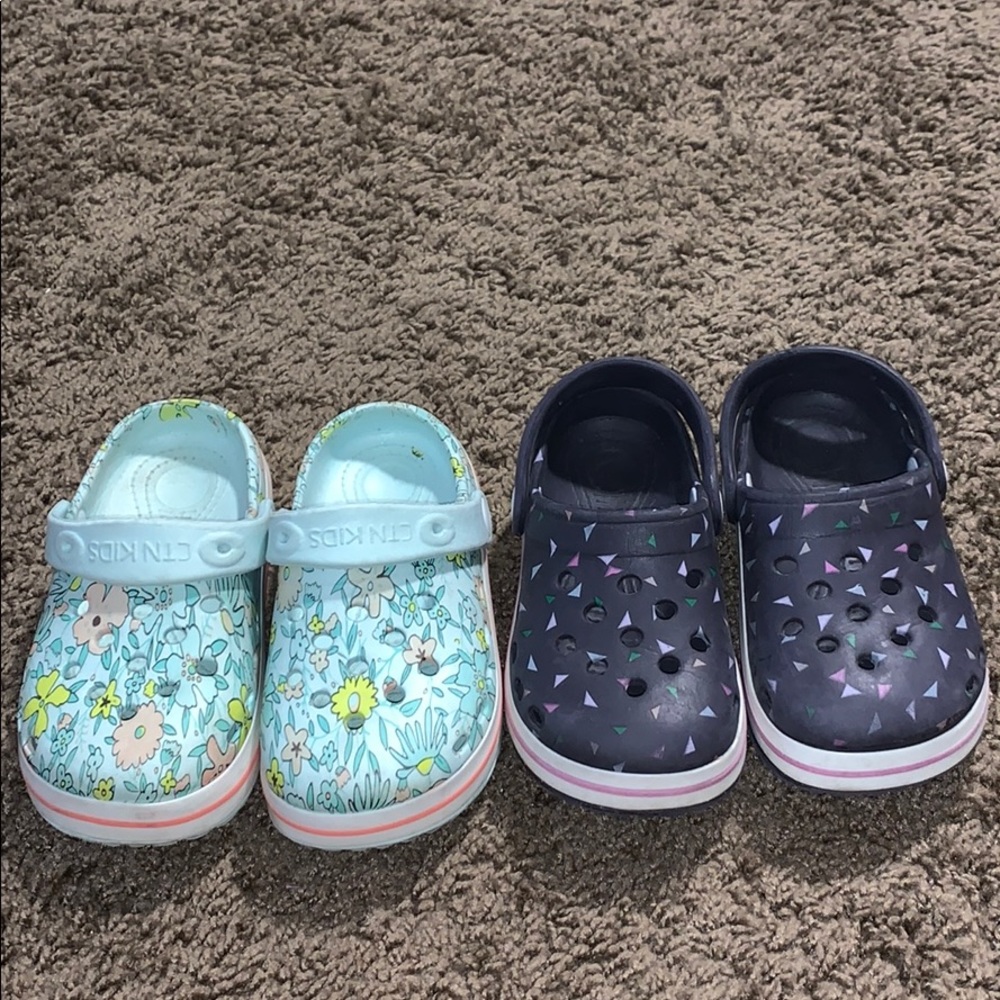 2 pairs Girls size 10 crocs